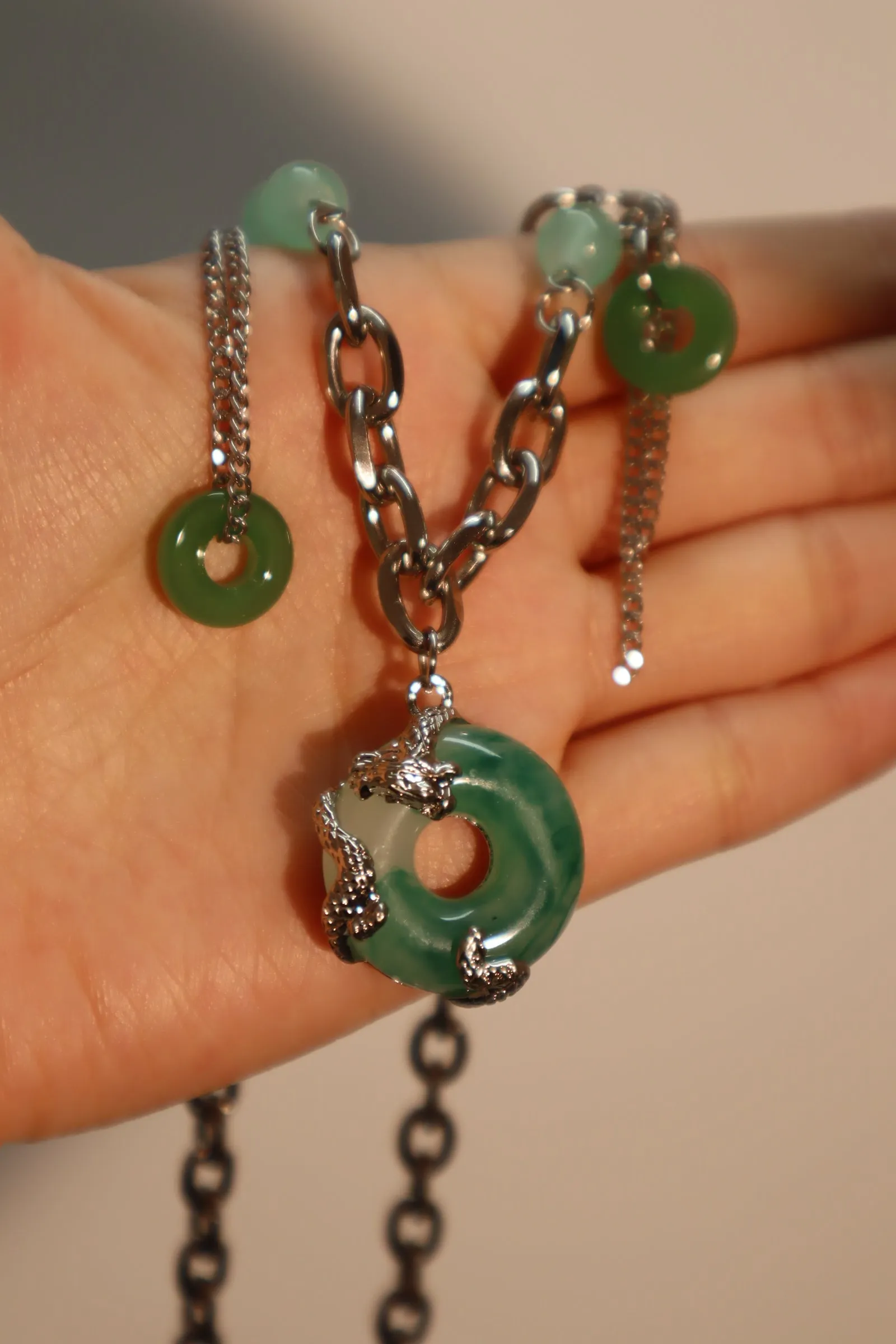 Jade Dragon Necklace (EARRINGS INCLUDED)