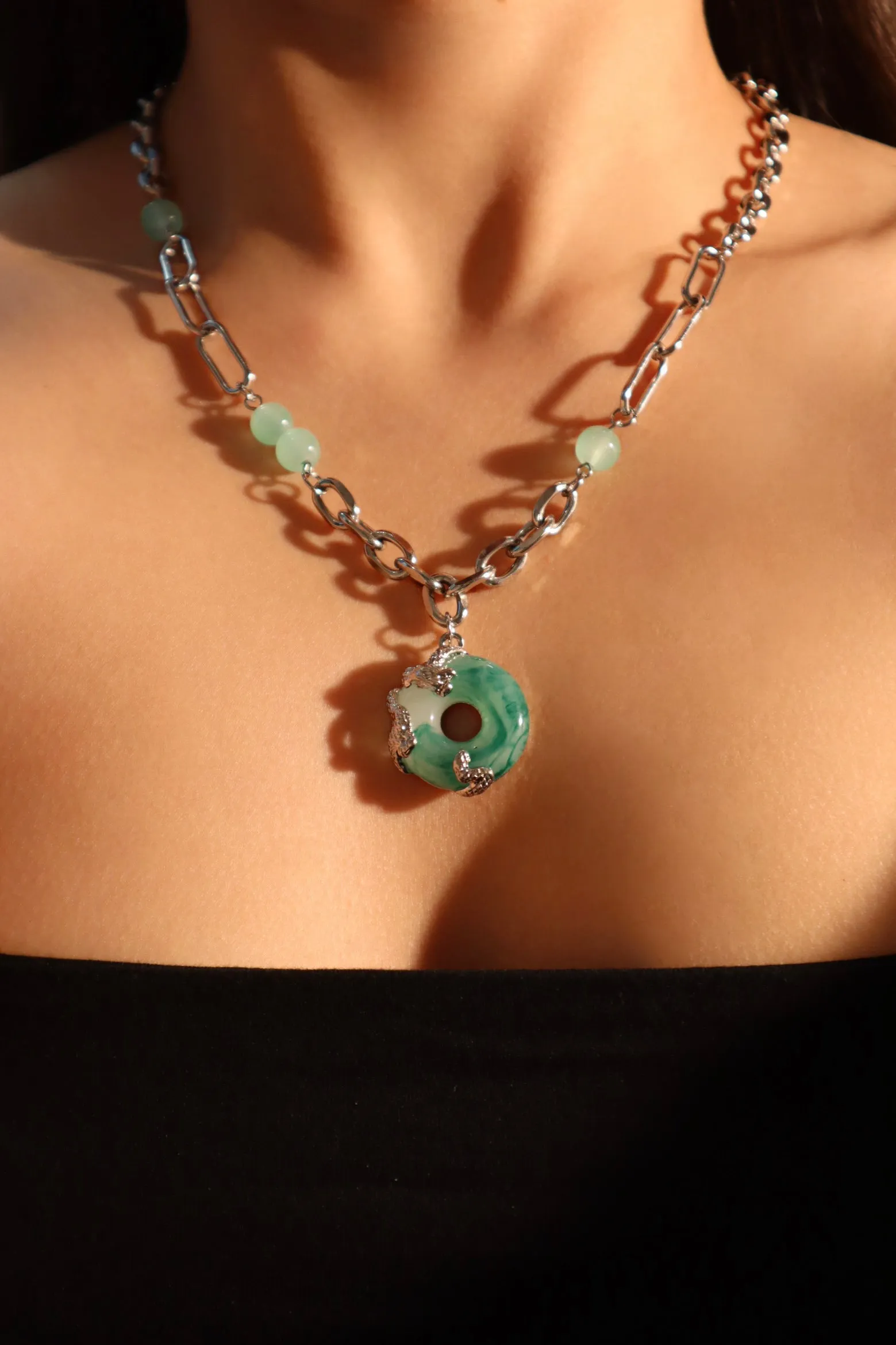 Jade Dragon Necklace (EARRINGS INCLUDED)