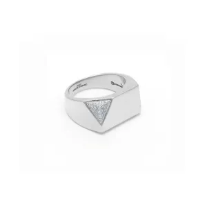 Jewel Beneath White Diamond Signet Ring - 18kt recycled white gold - made to order