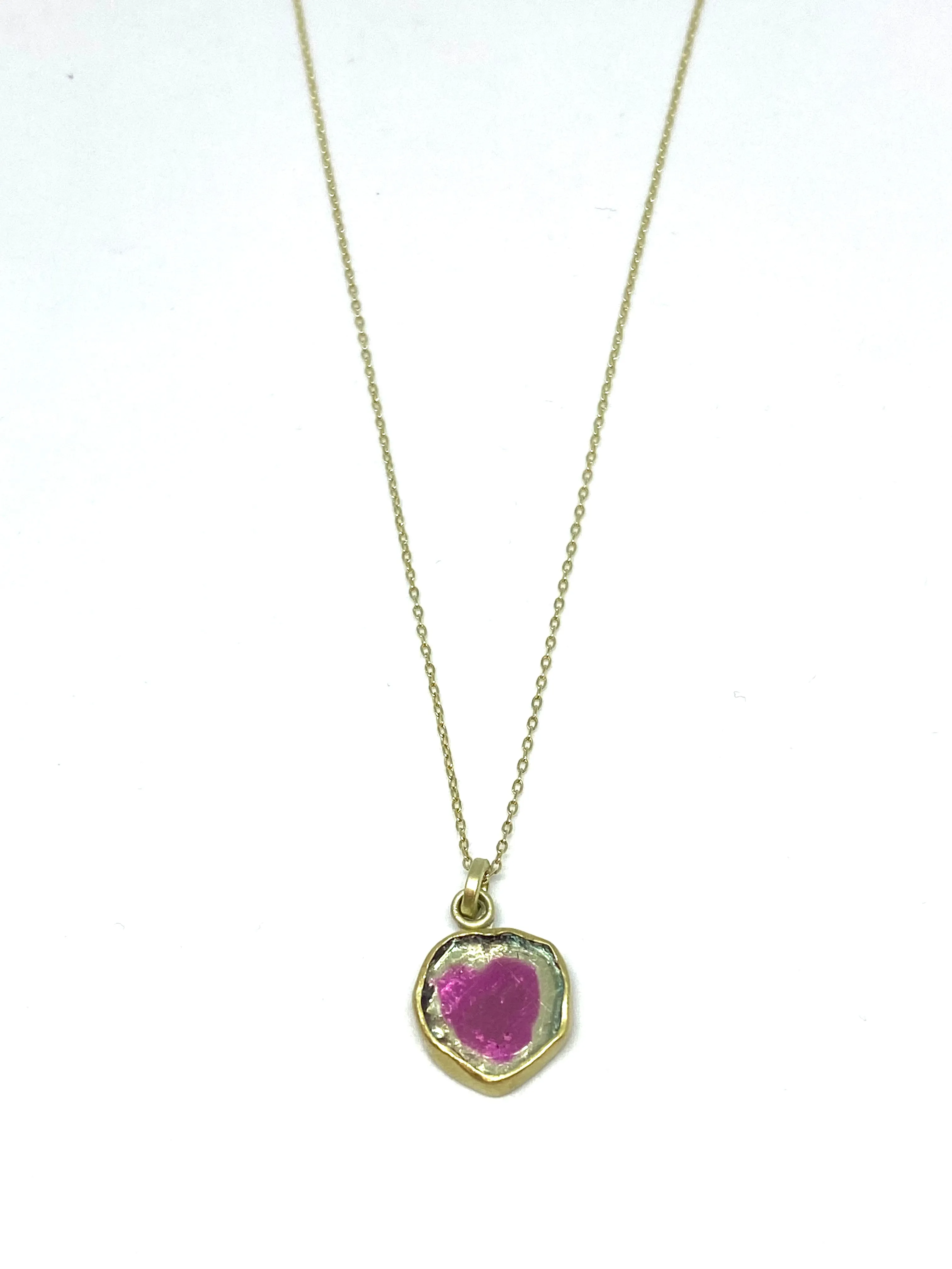 Judi Powers Tourmaline Double Heart Pendant 14K