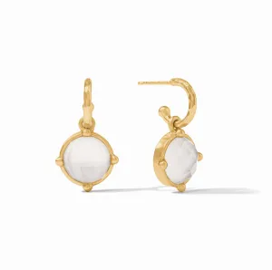 Julie Vos Honeybee Hoop & Charm Earrings Clear Crystal