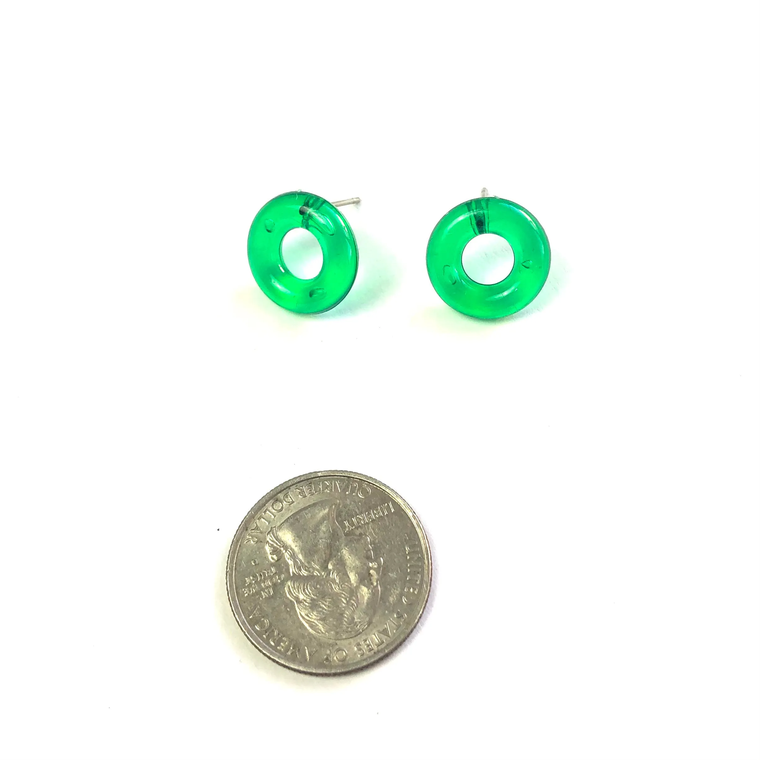 Kelly Green Donut Stud Earrings