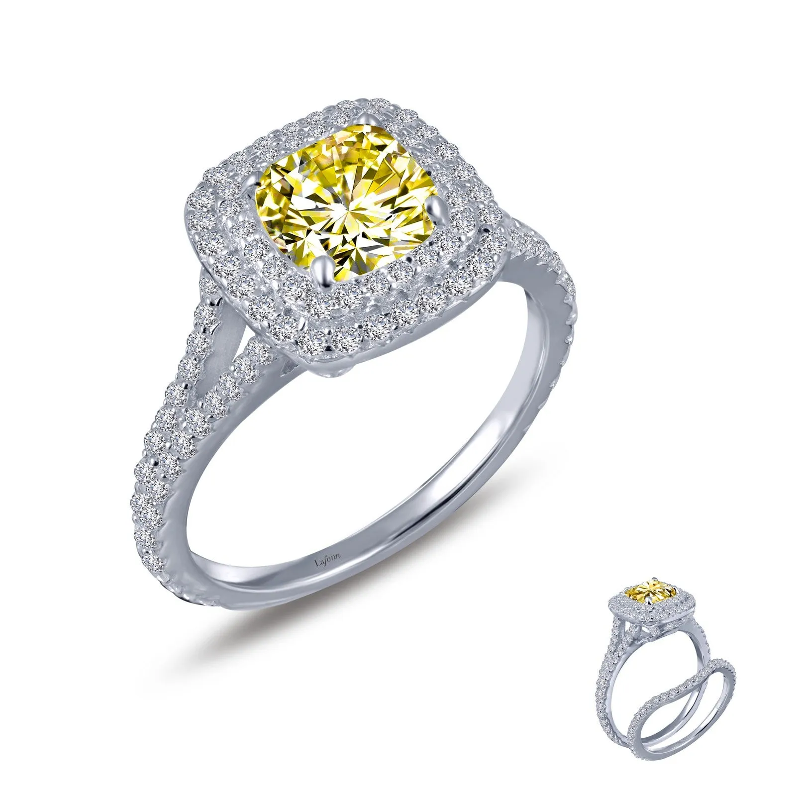 Lafonn Classic Cushion Canary Ring R0151CAP