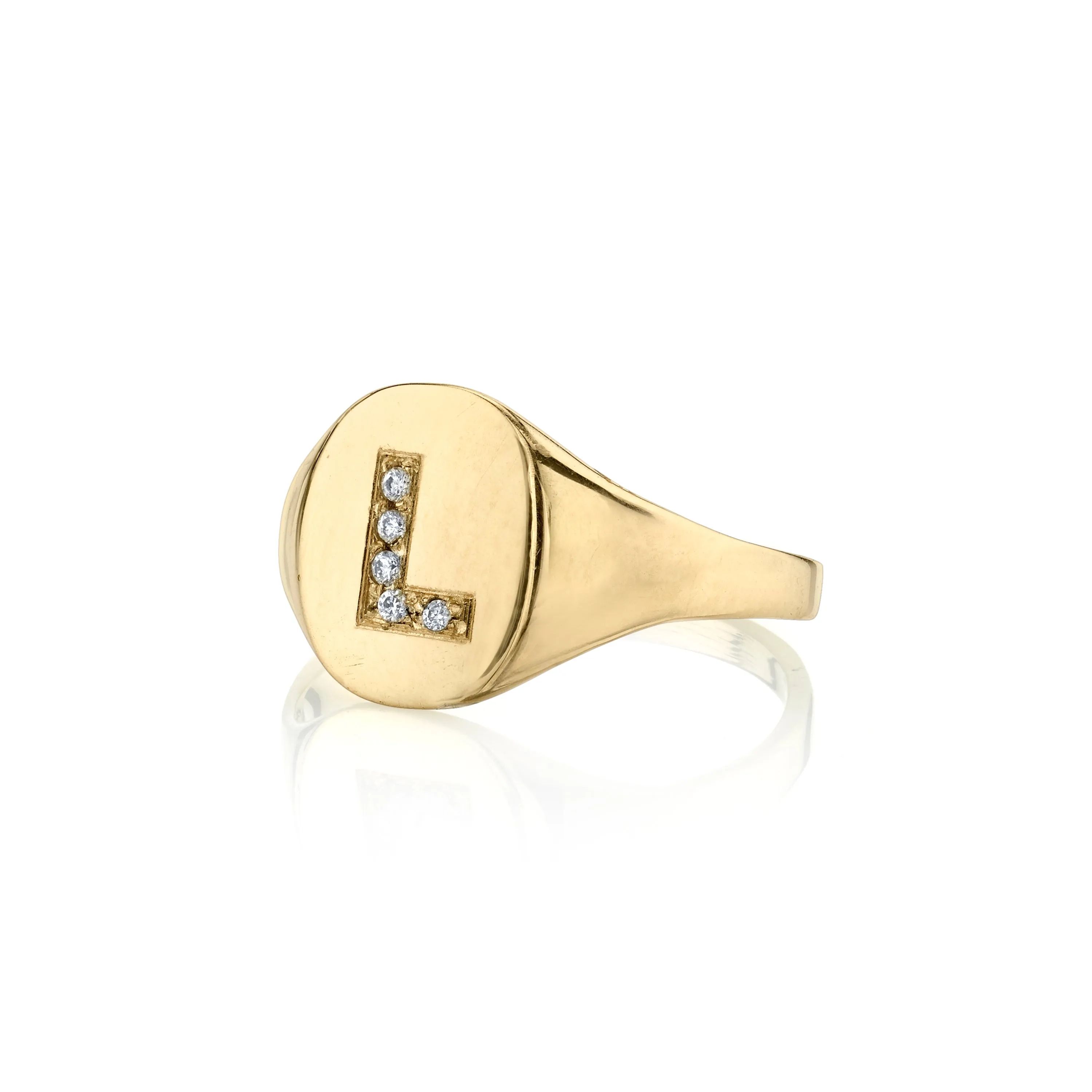 LANA PAVE DIAMOND INITIAL SIGNET RING