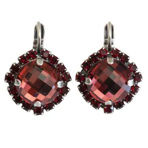 Mariana "Lady in Red" Silver Plated Cushion Pillow Cut Statement Crystal Earrings, 1137/1 1070