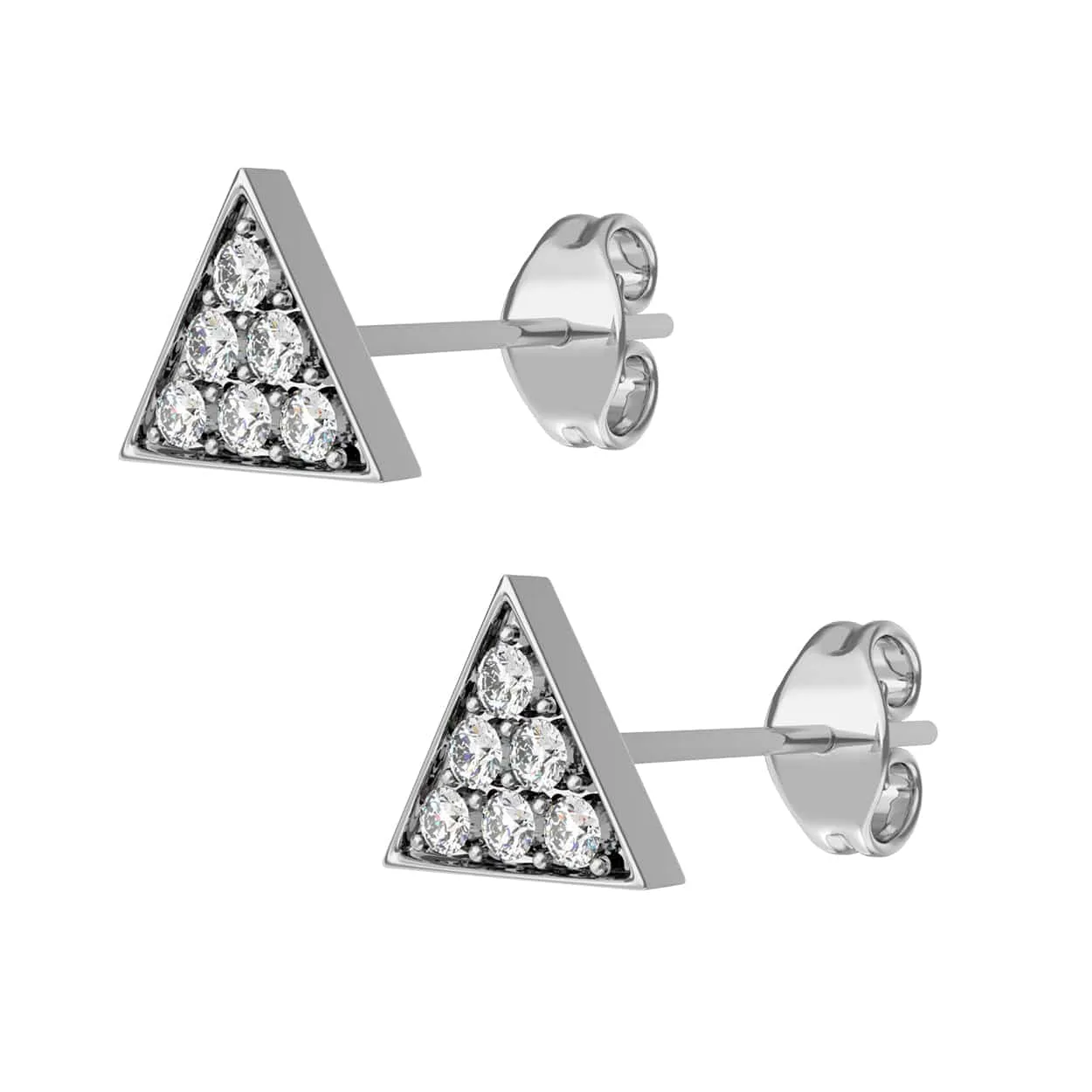 Mister Pavé Triangle Stud Earring