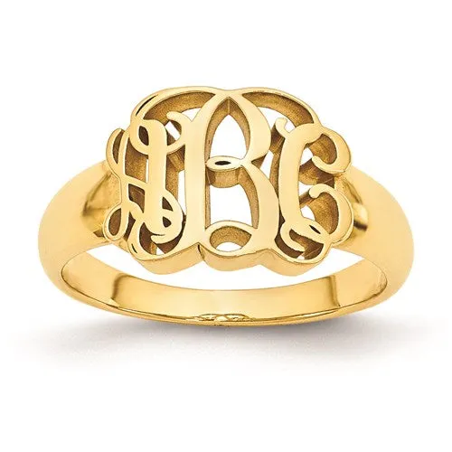 Monogram Signet Ring in Sterling Silver or Solid Gold