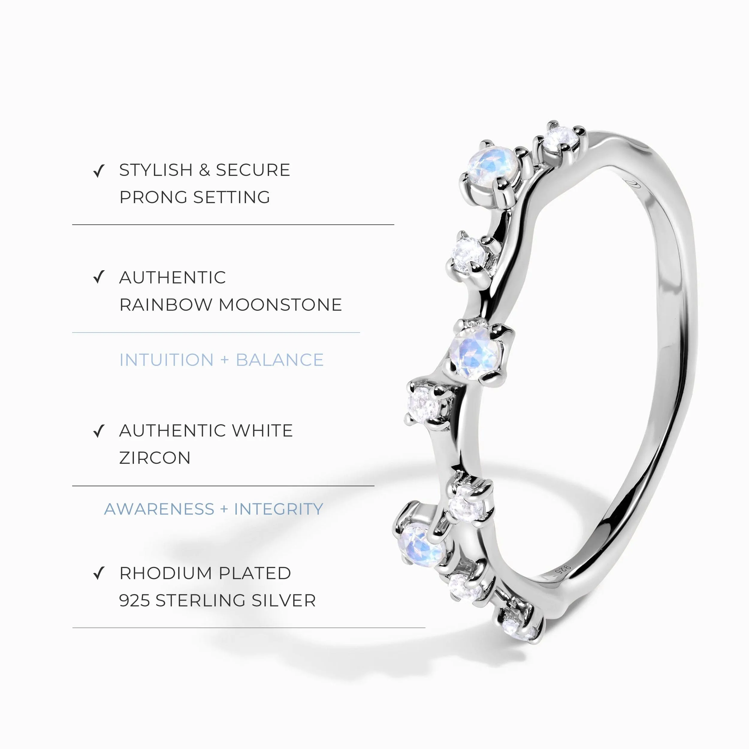 Moonstone Ring - Stardust Band