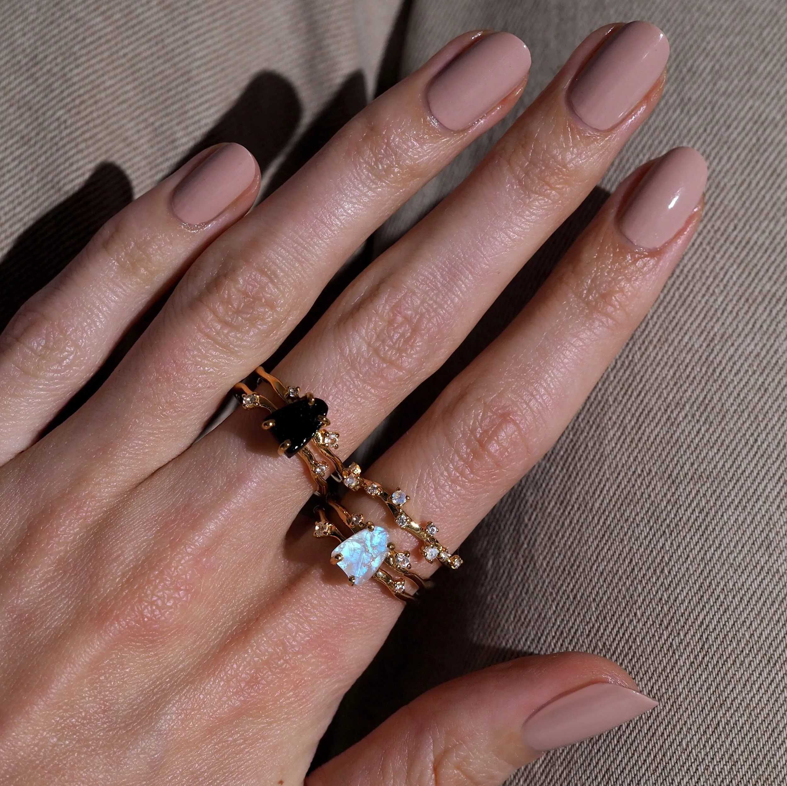 Moonstone Ring - Stardust Band