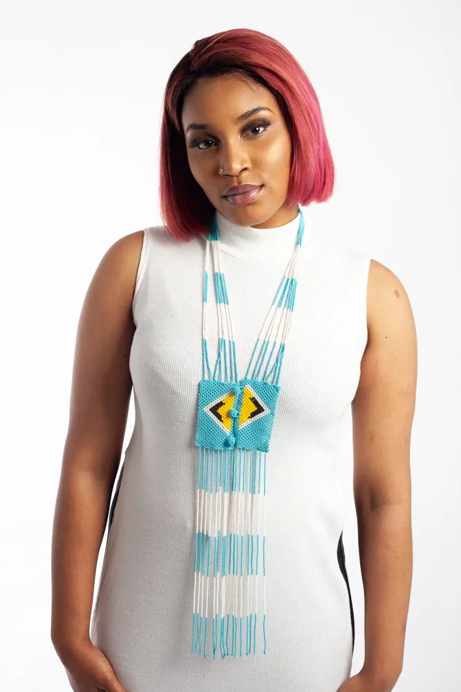 Multicoloured and Country Flag Colours Ndebele Tie Necklace