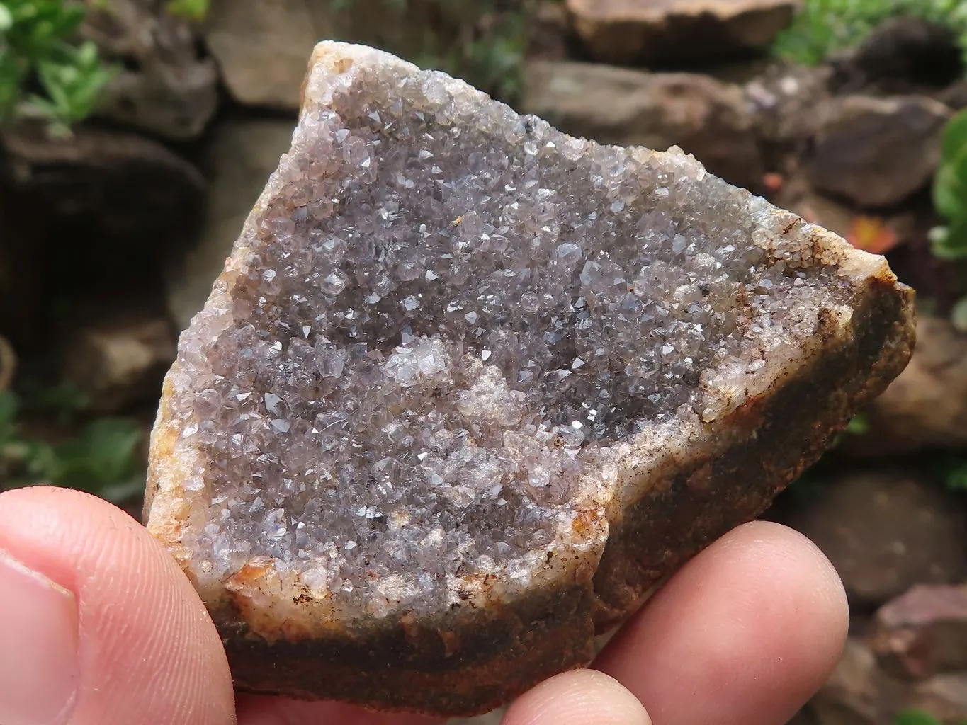 Natural Amethyst In Basalt Geode Specimens x 12 From Zululand, South Africa