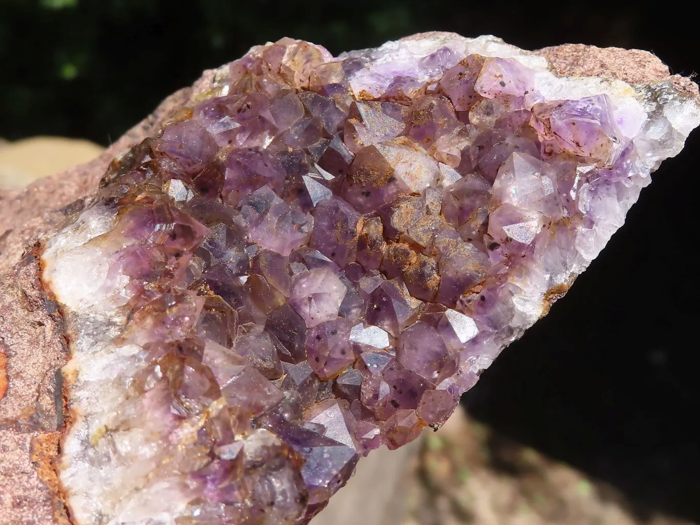 Natural Amethyst In Basalt Geode Specimens x 4 From Zululand, South Africa