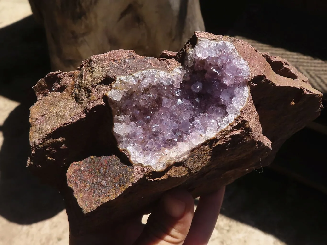 Natural Amethyst In Basalt Geode Specimens x 4 From Zululand, South Africa