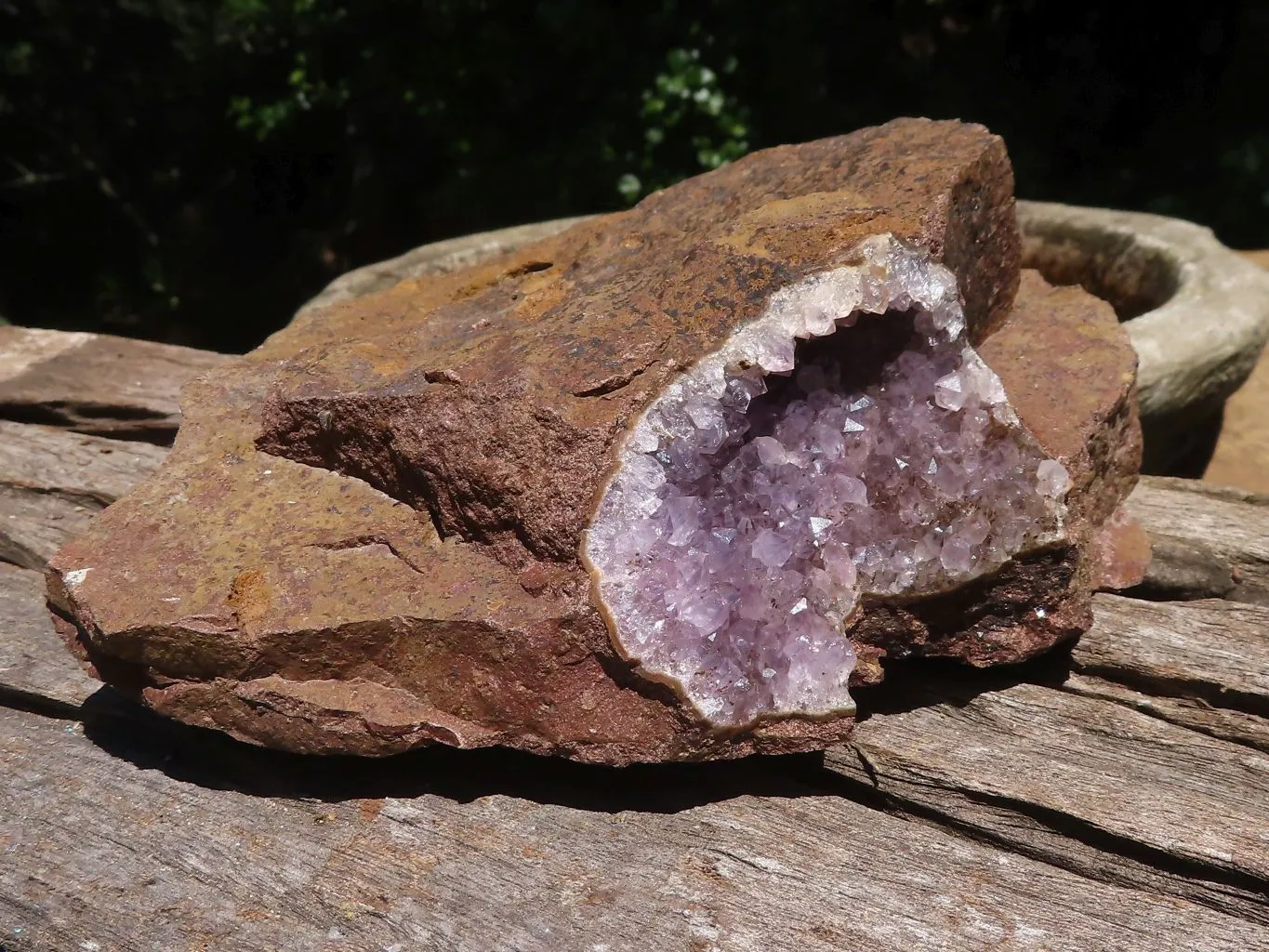 Natural Amethyst In Basalt Geode Specimens x 4 From Zululand, South Africa