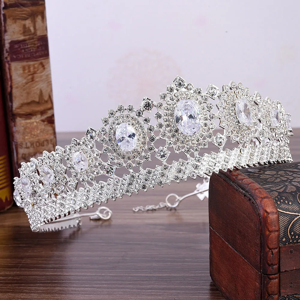 New bridal jewelry European and American high-end zircon crown wedding headdress hairpin wedding dress accessories