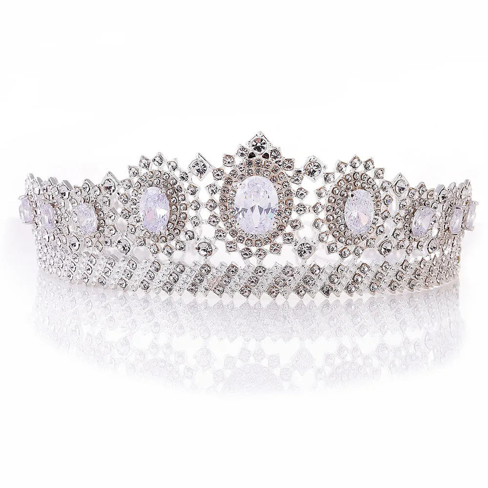 New bridal jewelry European and American high-end zircon crown wedding headdress hairpin wedding dress accessories