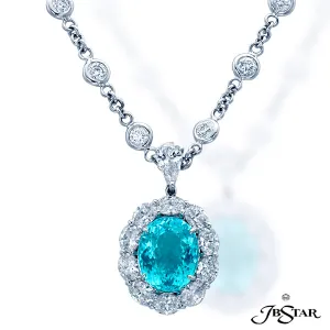 Paraiba -Origin- Mozambique and Diamond Pendant