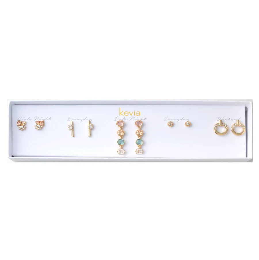 Pastel Rainbow Post Earring Set