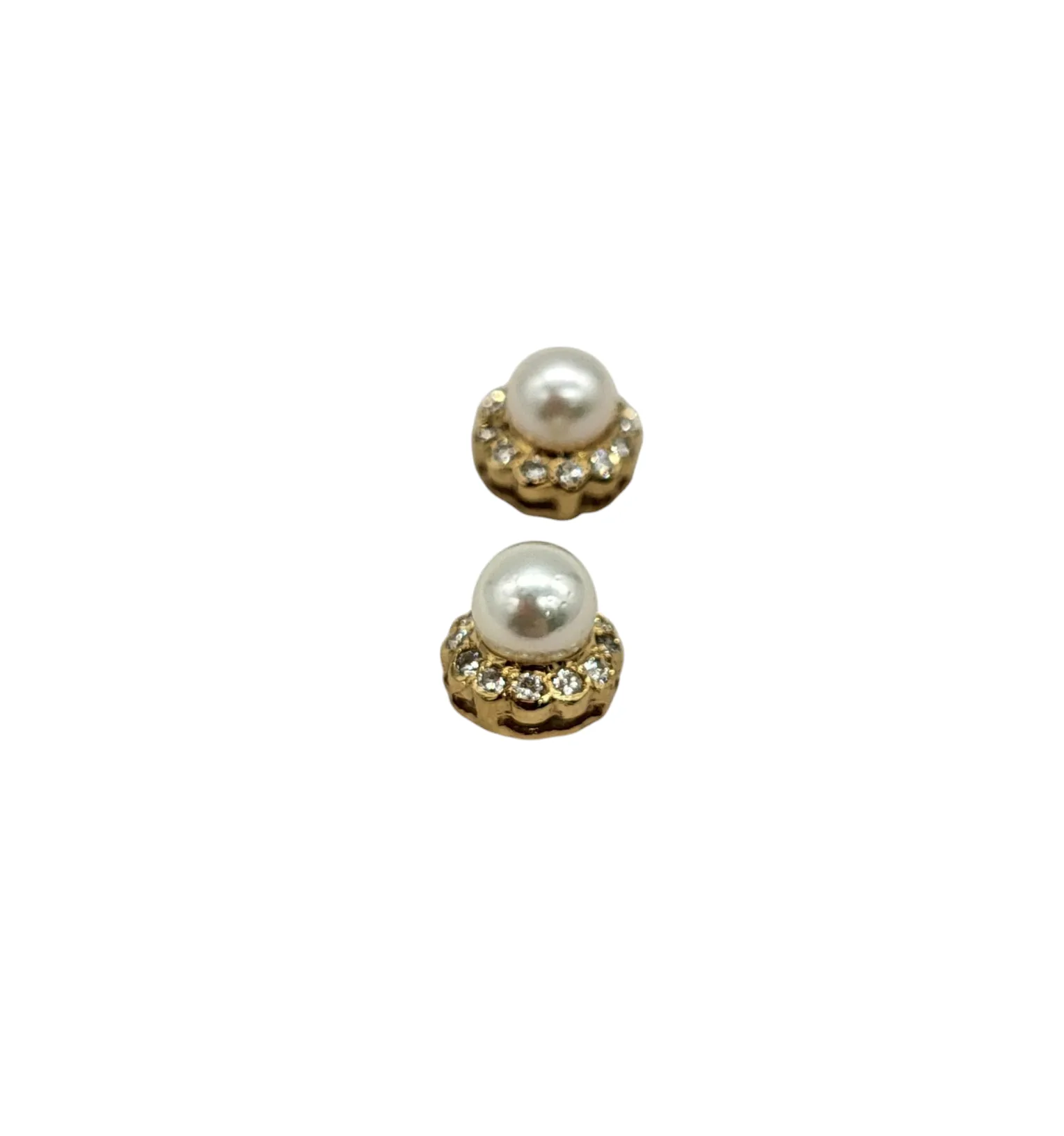 Pearl Earrings with Diamond Halo