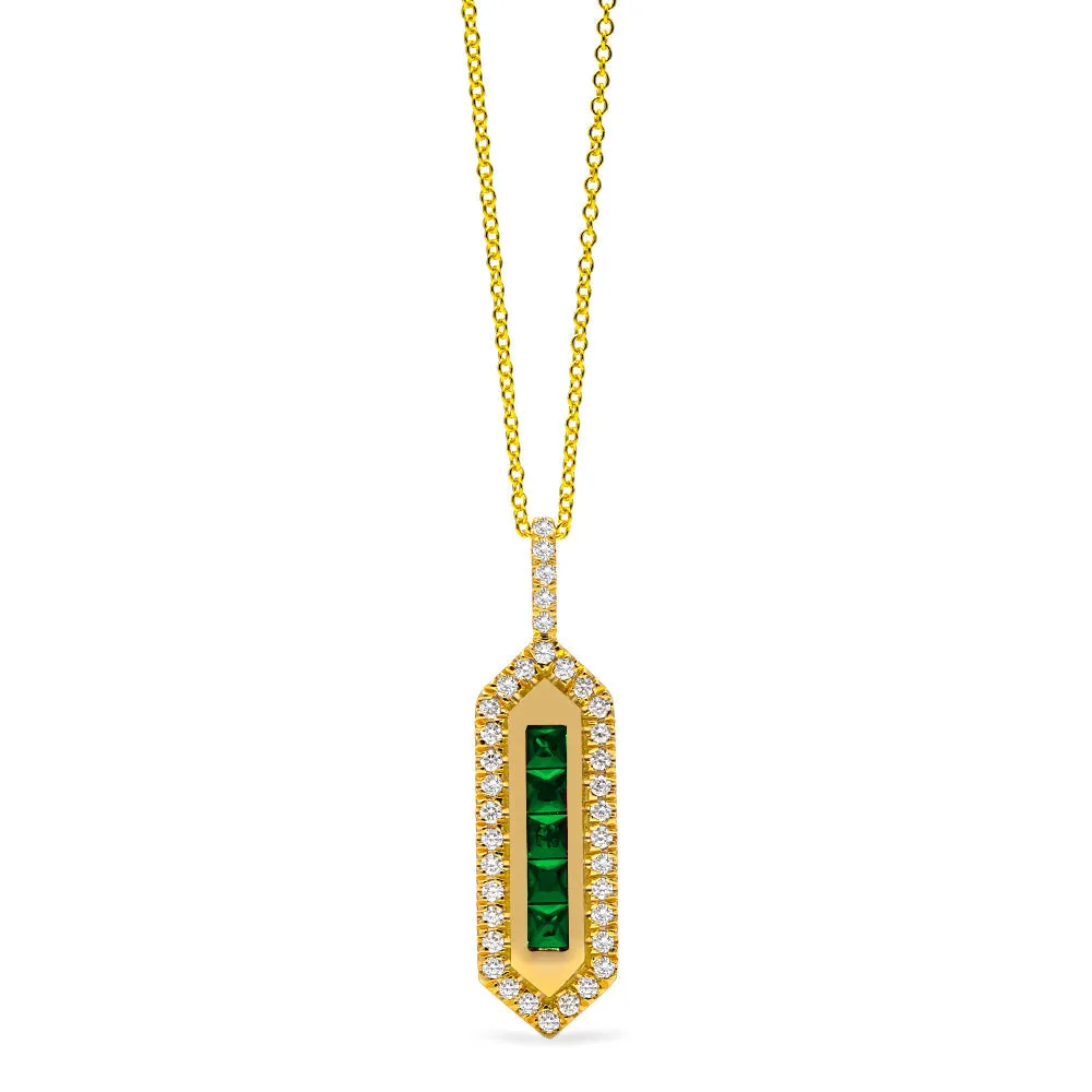 Pharaoh Emerald and Diamond Pendant