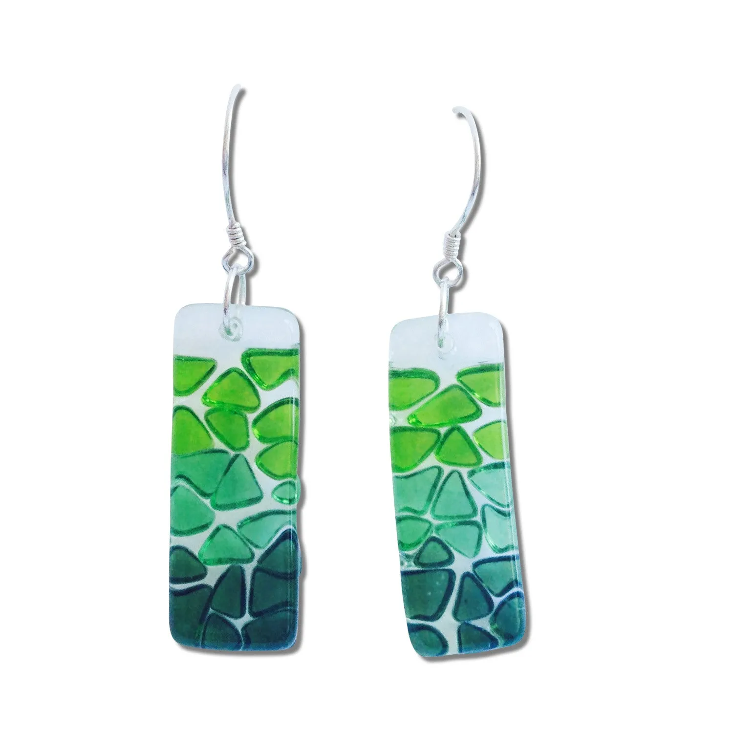 Picado Glass Earrings - Lime Green