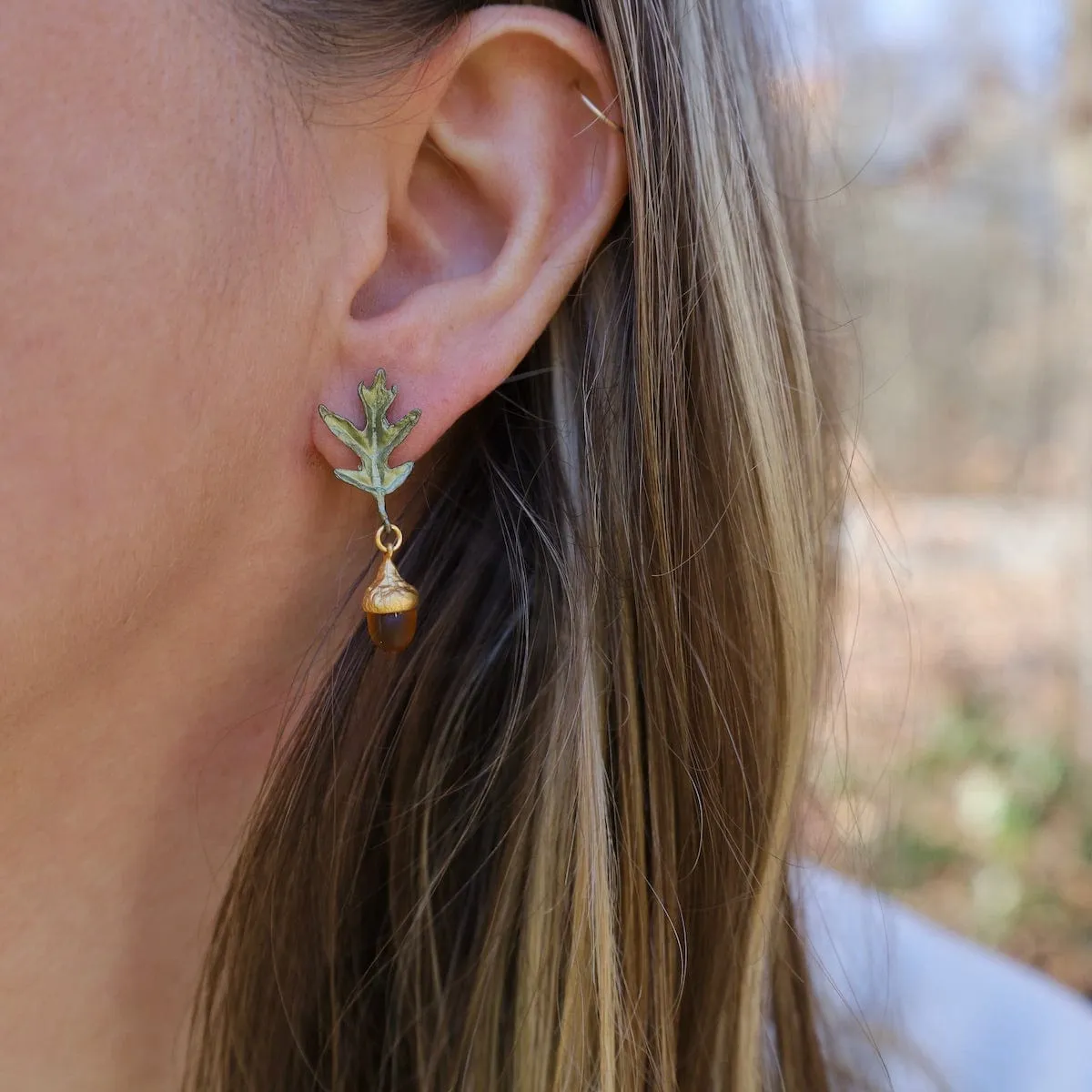 Pin Oak Dainty Post Earring