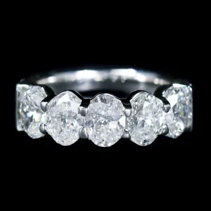 Platinum 3.55 CTW Oval Cut Diamond Band