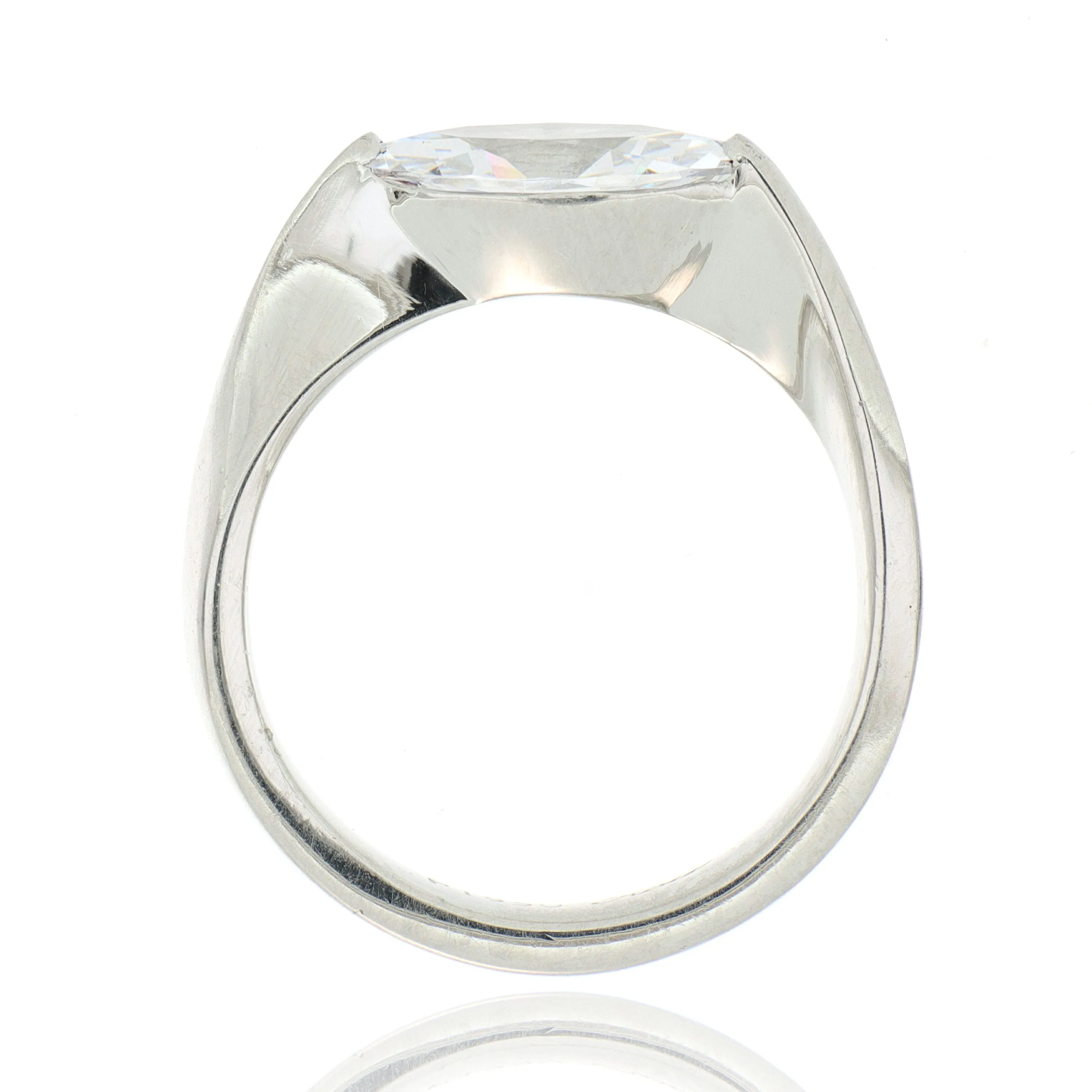 Platinum Mobius Solitaire Marquise Engagement Semi-Mount