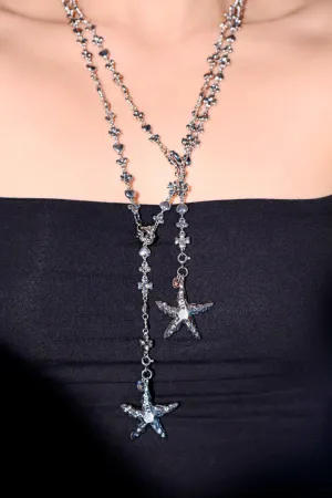 Platinum Plated Diamond Starfish Necklace (waist chain)