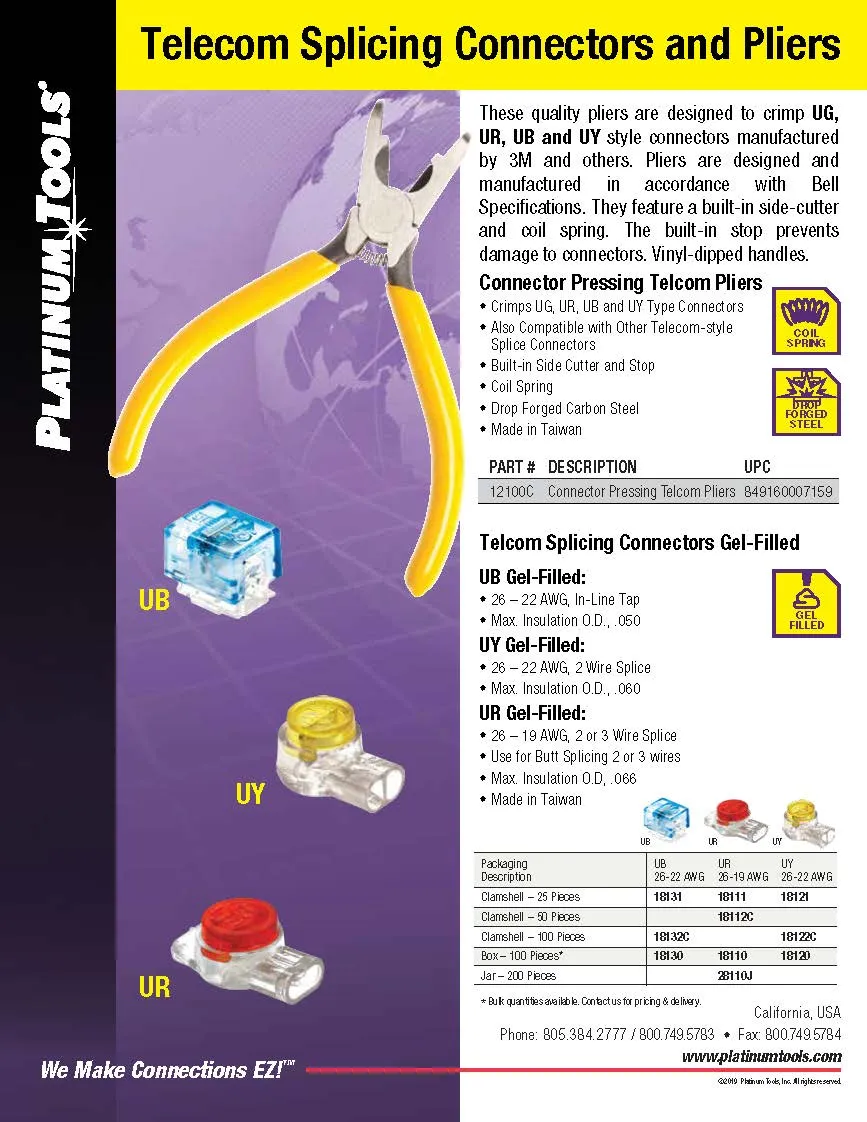 Platinum Tools 18111 UR/Gel Filled 19-26 AWG - 25pc