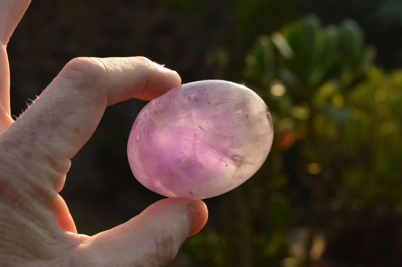 Polished Semi Gemmy Dream Amethyst Galet - Palm Stones x 12 From Madagascar