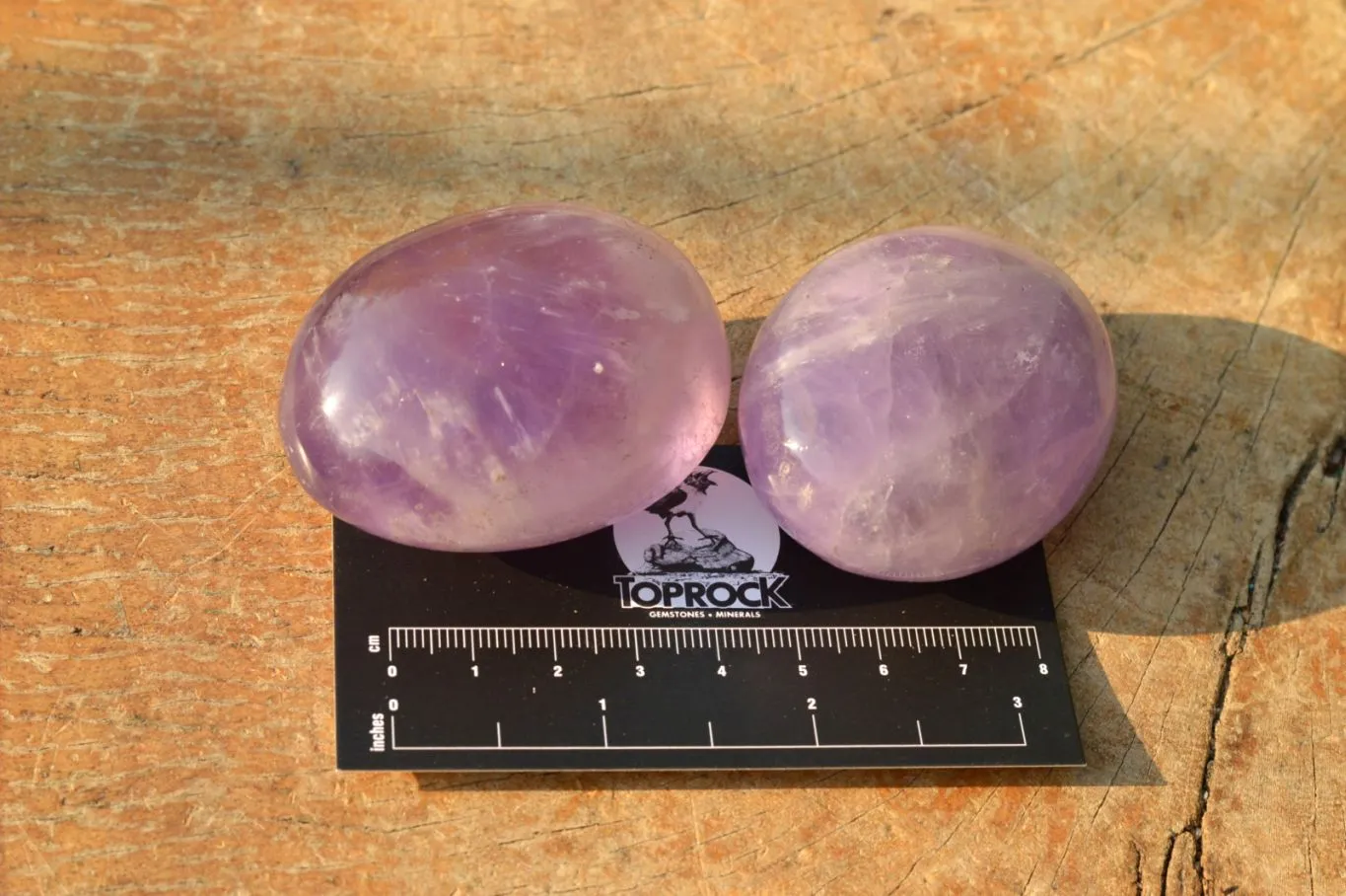 Polished Semi Gemmy Dream Amethyst Galet - Palm Stones x 12 From Madagascar