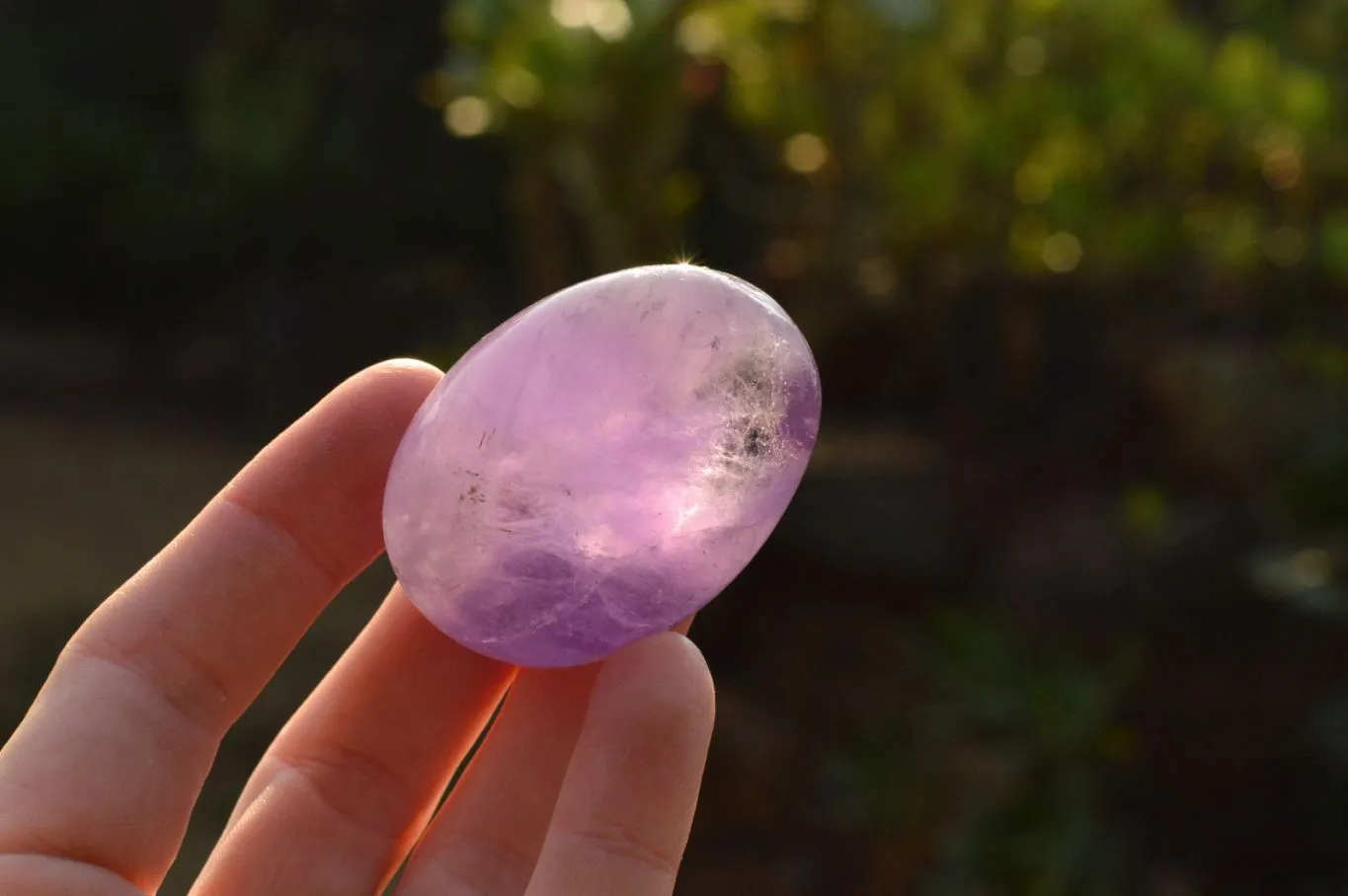 Polished Semi Gemmy Dream Amethyst Galet - Palm Stones x 12 From Madagascar