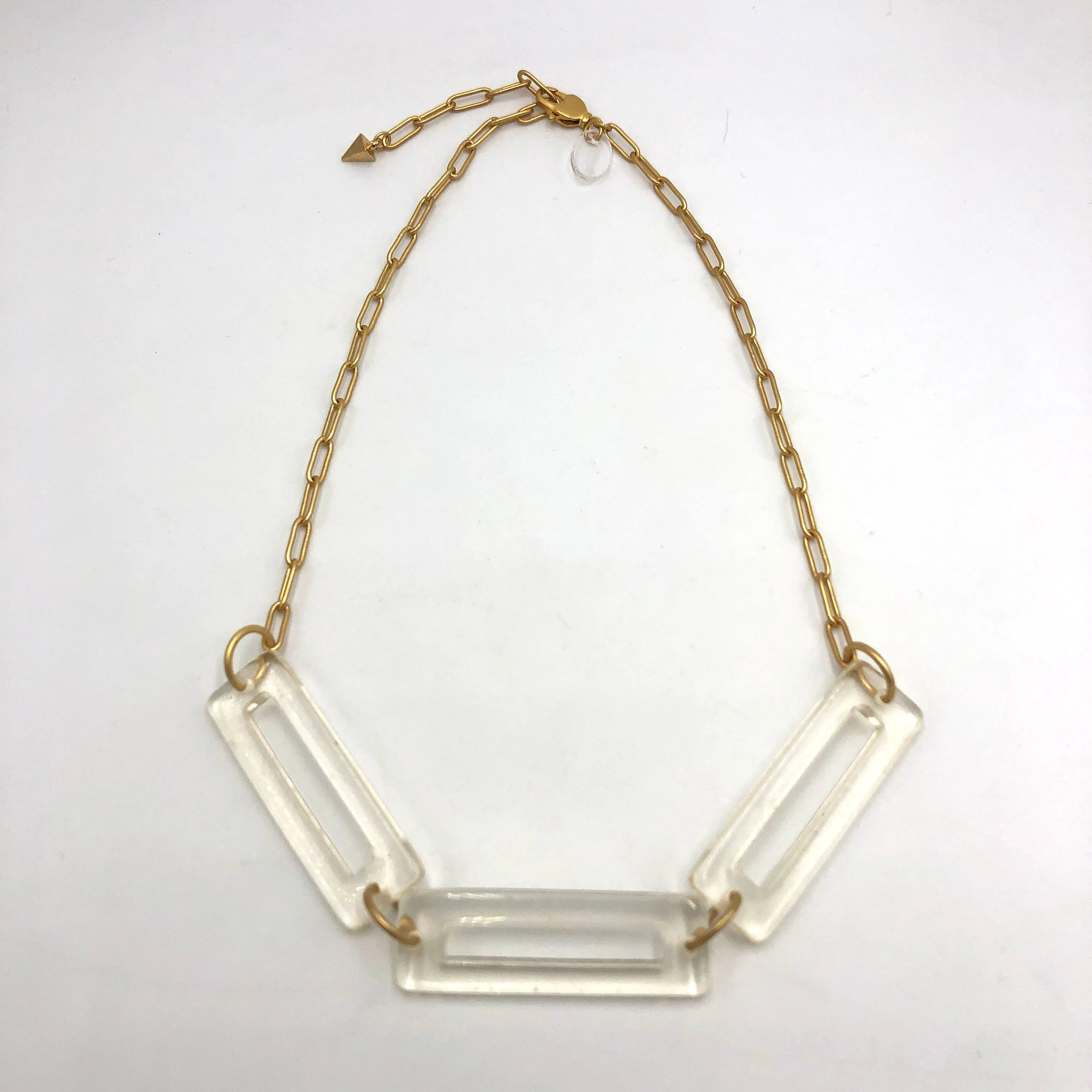 *RARE* Clear Lucite Chain Linked Necklace