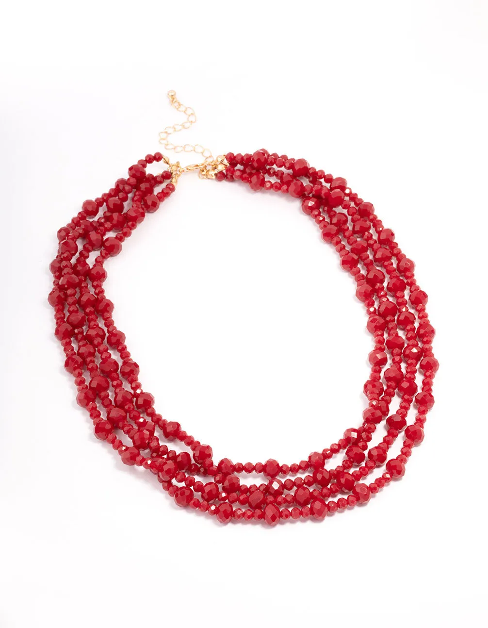 Red Beaded Short Necklace