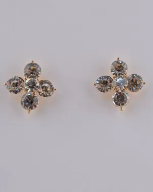 Rhinestone Flower Stud Earrings