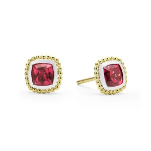 Rhodolite Garnet Caviar Stud Earrings