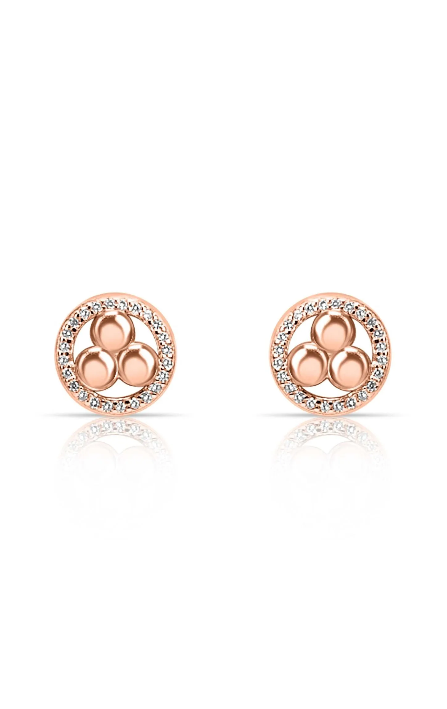 Rose Gold Tri-Circle Enclaved Pendant Set