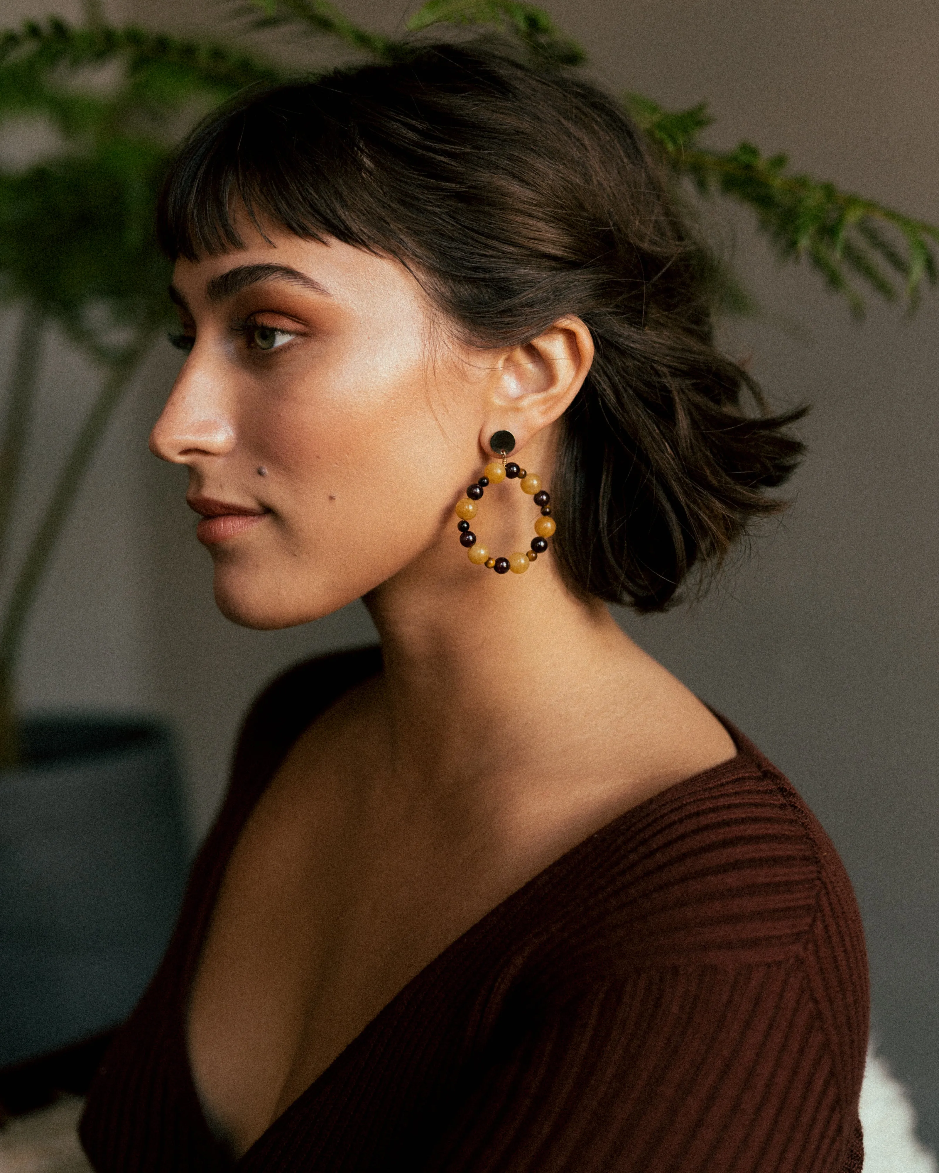 Rou Jewelry Jade Hoops