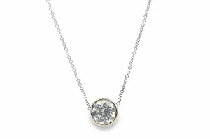 Round Diamond Solitaire Bezel Necklace