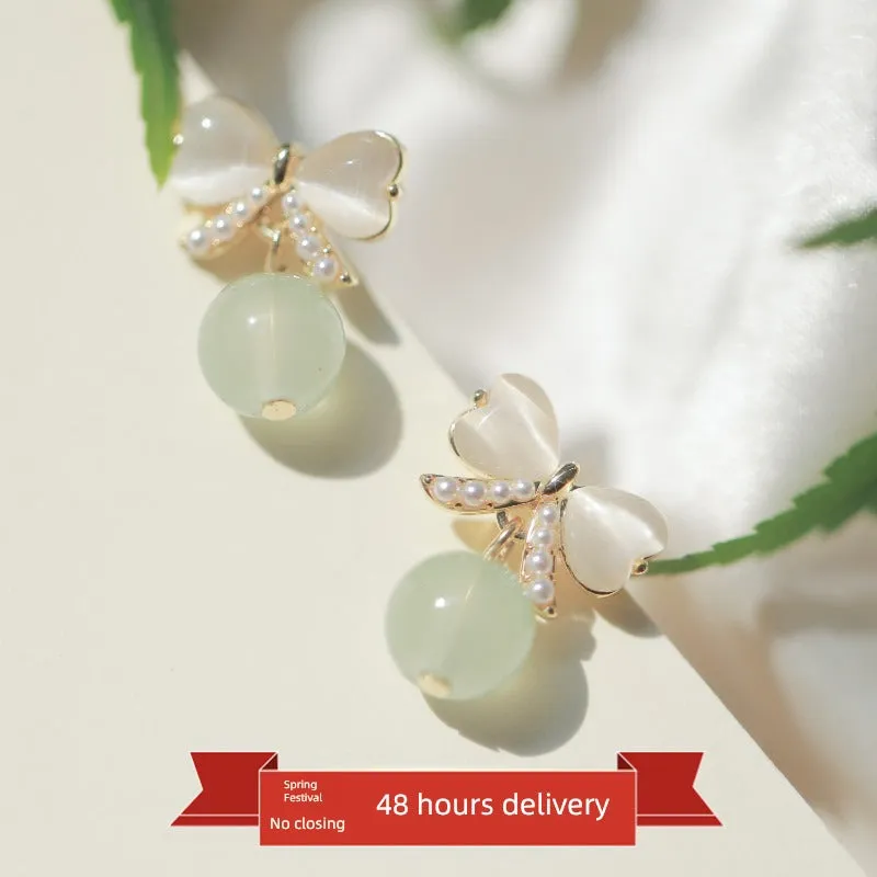 Runwu Imitation Hetian Jade Earrings