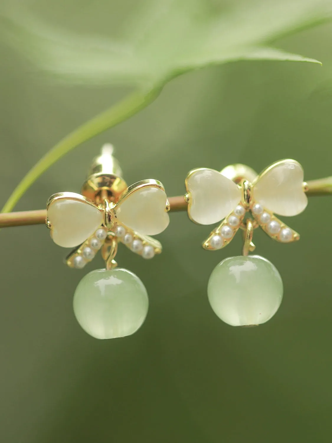 Runwu Imitation Hetian Jade Earrings