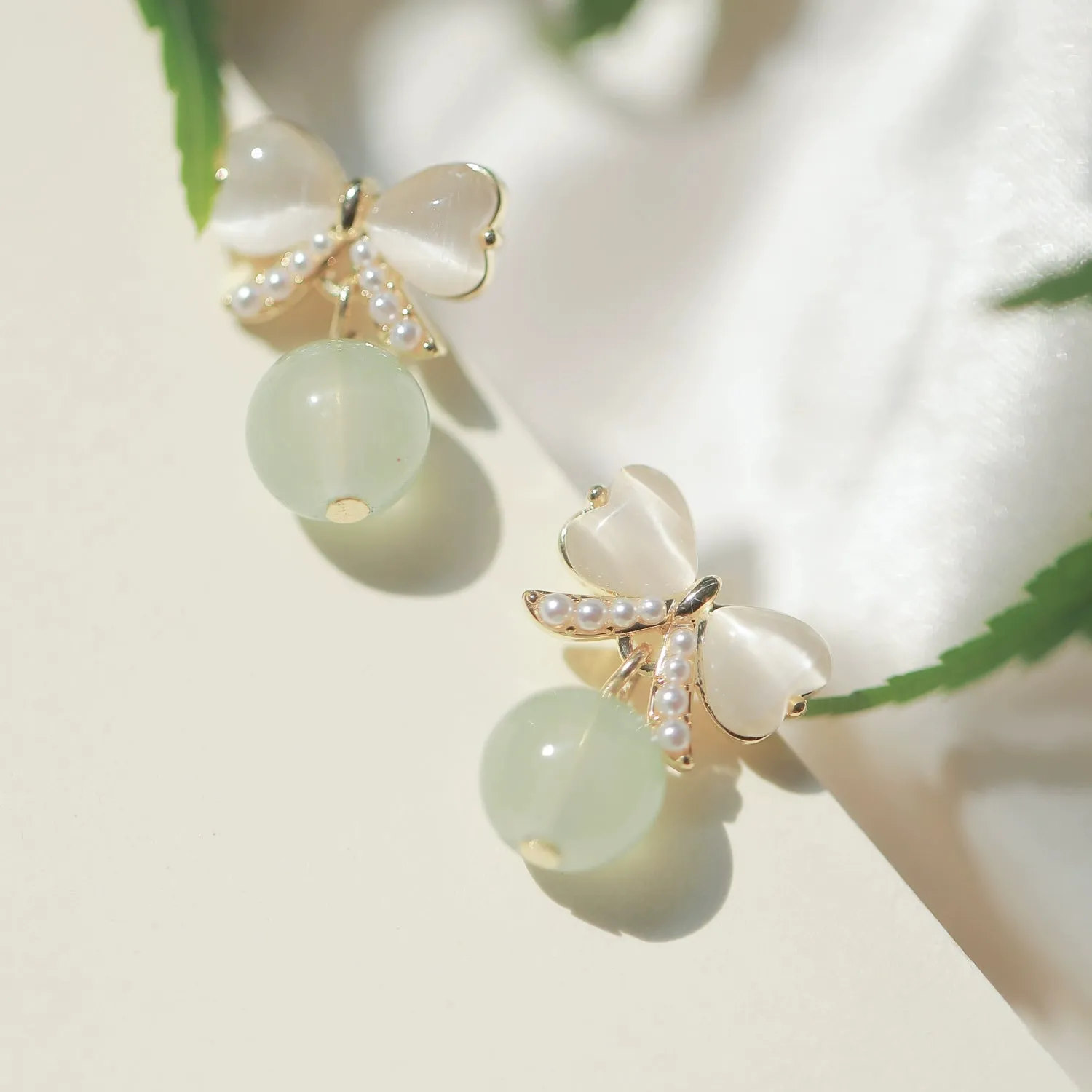 Runwu Imitation Hetian Jade Earrings