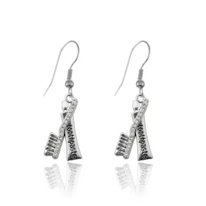 Silver Dental Charm Dangle Earrings