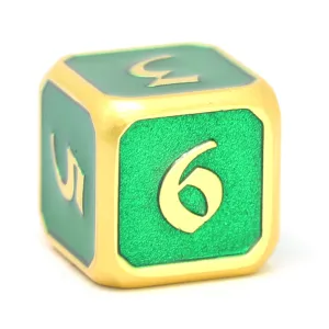 Single d6 - Mythica Satin Gold Emerald