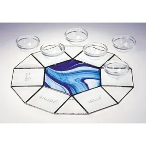 Stained Glass Seder Plate Octagonal