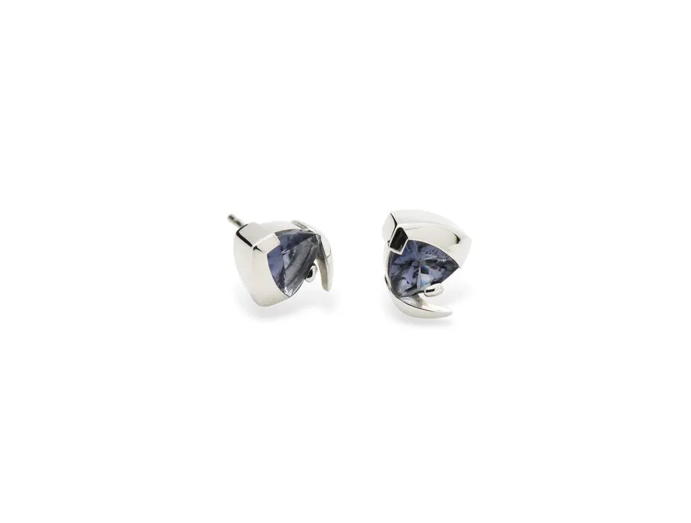 Sterling Silver Iolite Stud Earrings