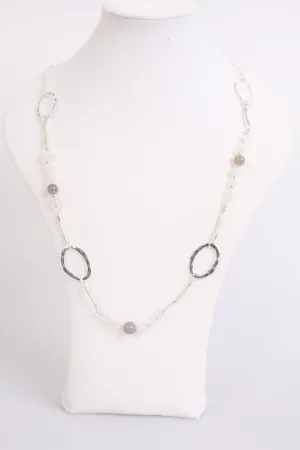 Stone Marble and abstract shape Long Necklace