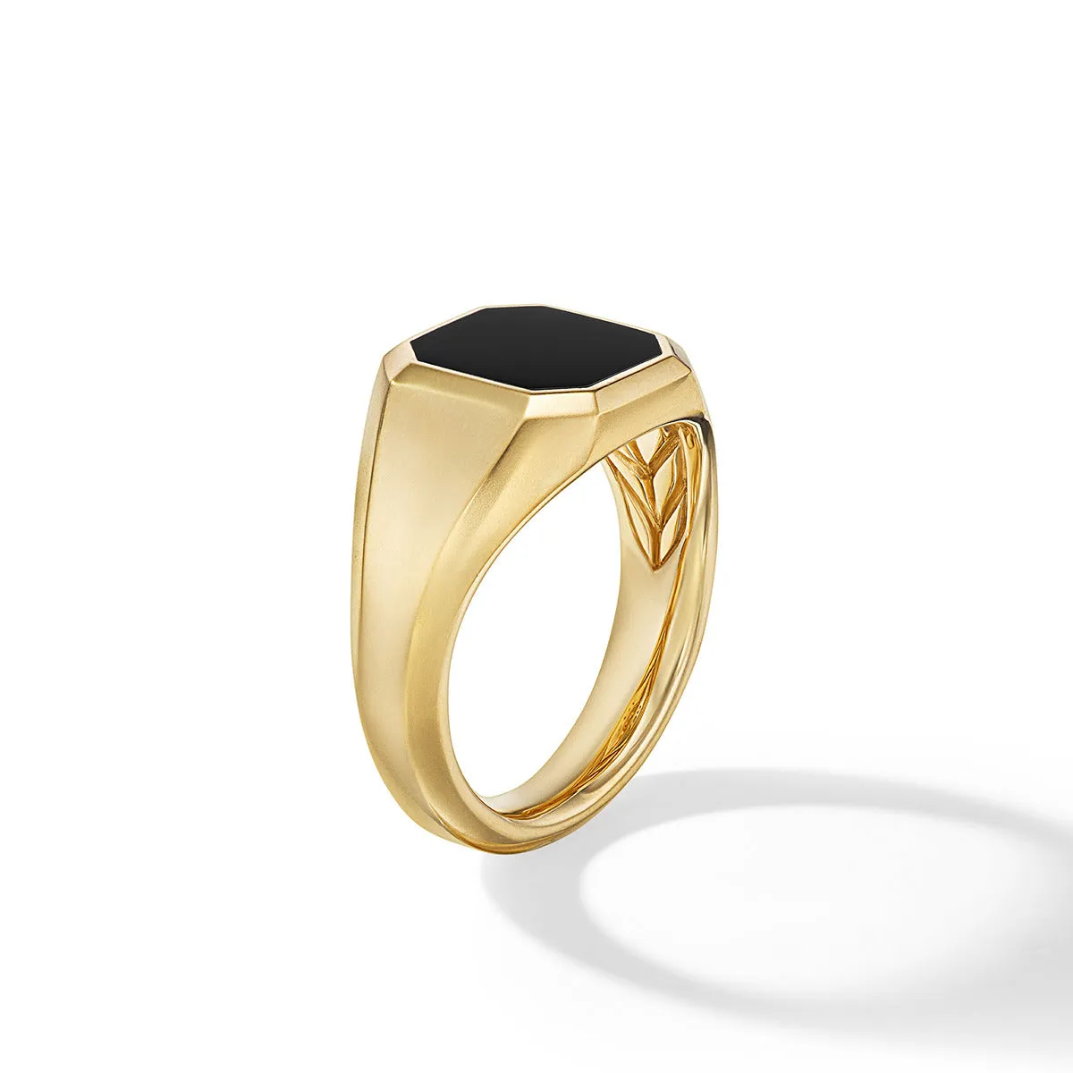 Streamline Signet Ring in 18K Yellow Gold with Black Onyx