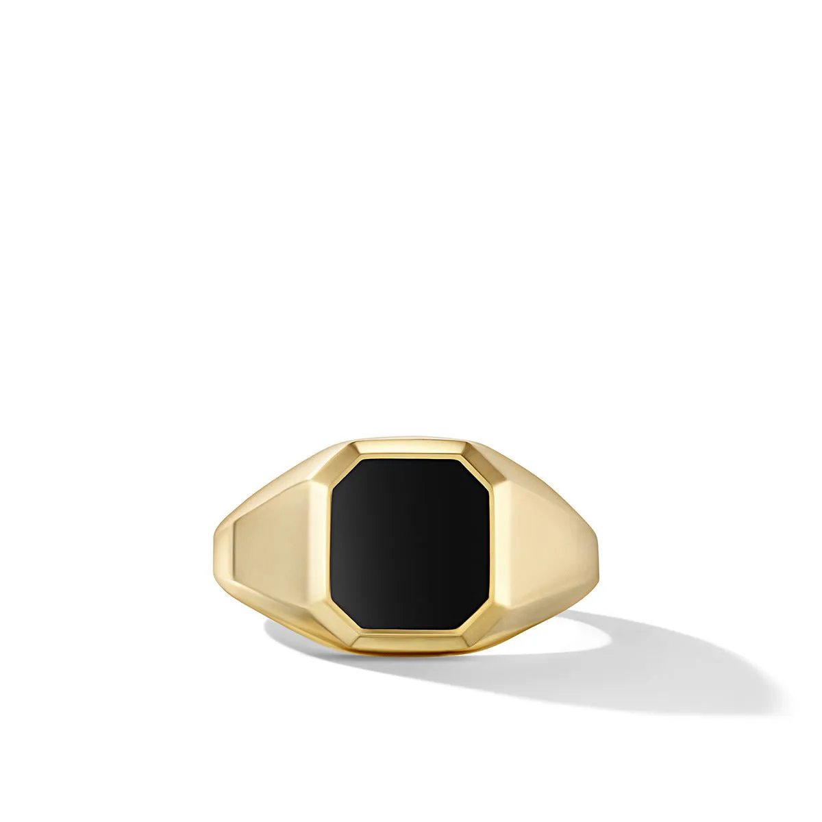 Streamline Signet Ring in 18K Yellow Gold with Black Onyx